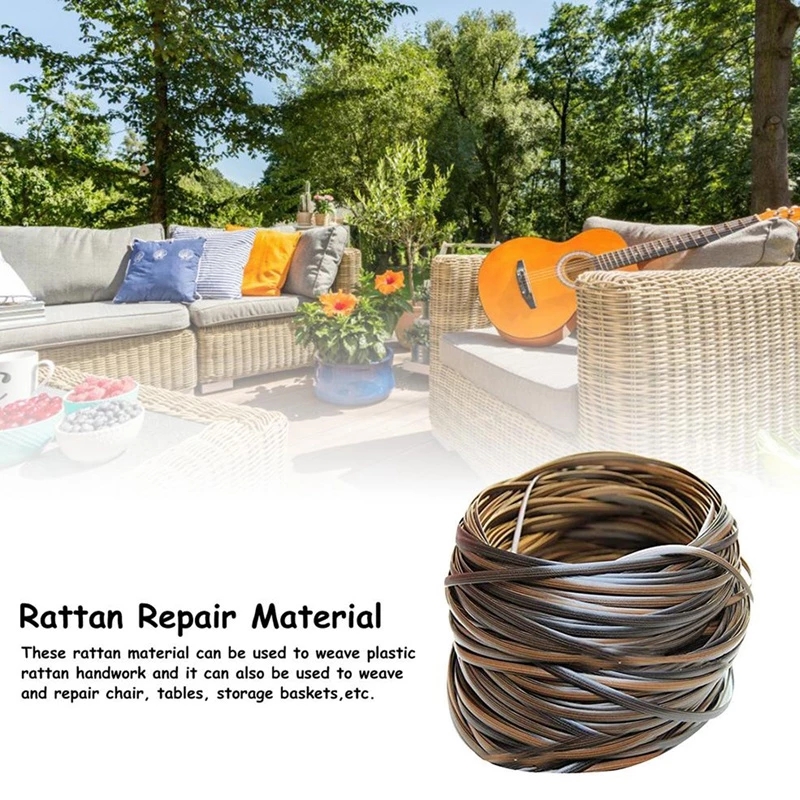 70m café gradiente plana rattan sintético material de tecelagem rattan plástico para malha e reparação cadeira mesa rattan sintético