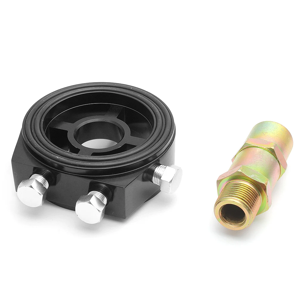 Adaptador universal de placa de sanduíche, filtro de óleo de alumínio para carro automotivo, adaptador de sensor de temperatura de prensa de óleo com kit de conectores