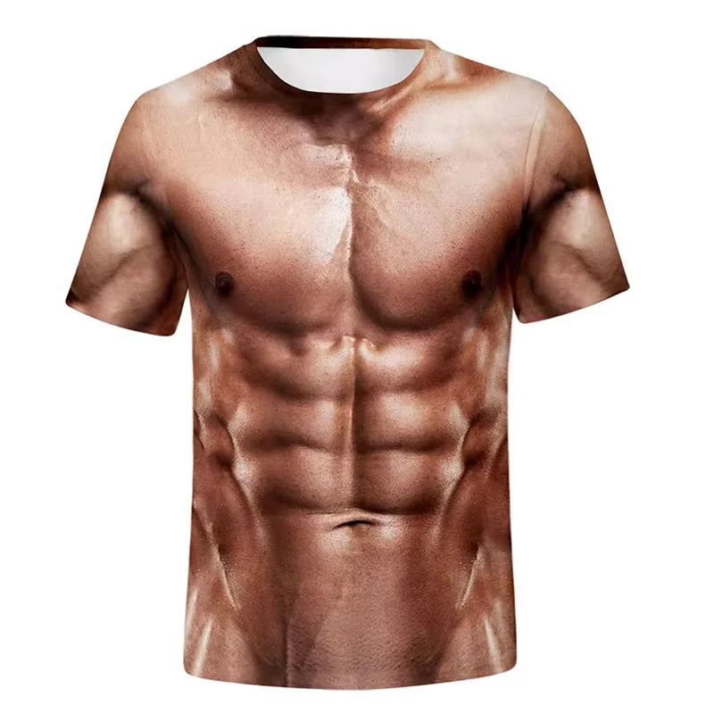 おかしい筋肉 Tシャツ筋肉 3D プリントストリート男性女性スポーツカジュアルファッション特大 Tシャツ子供 Tシャツトップス男服