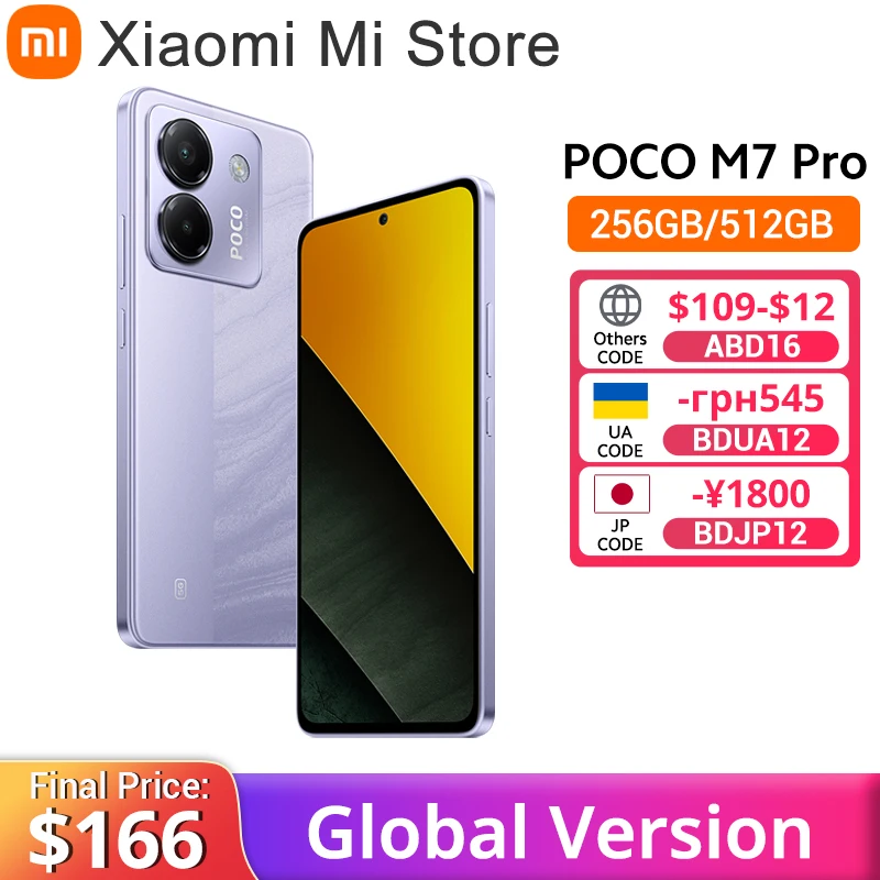 POCO M7 Pro 5G Global Version MTK Dimensity 7025-Ultra 120Hz FHD+ Eye-care AMOLED Display 50MP Camera 5110mAh Battery NFC