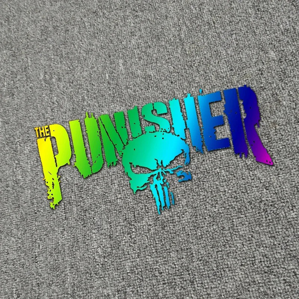 Motorcycle Tank Decals Punisher Reflective Helmet Stickers Decorative Accessories Creative Waterproof PVC Auto Decals