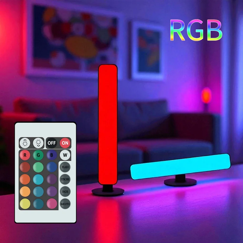 Luz de recogida RGB, luces de ritmo musical, modelo recargable por USB mejorado, decoración navideña, barra de luz RGB de escritorio, ritmo musical