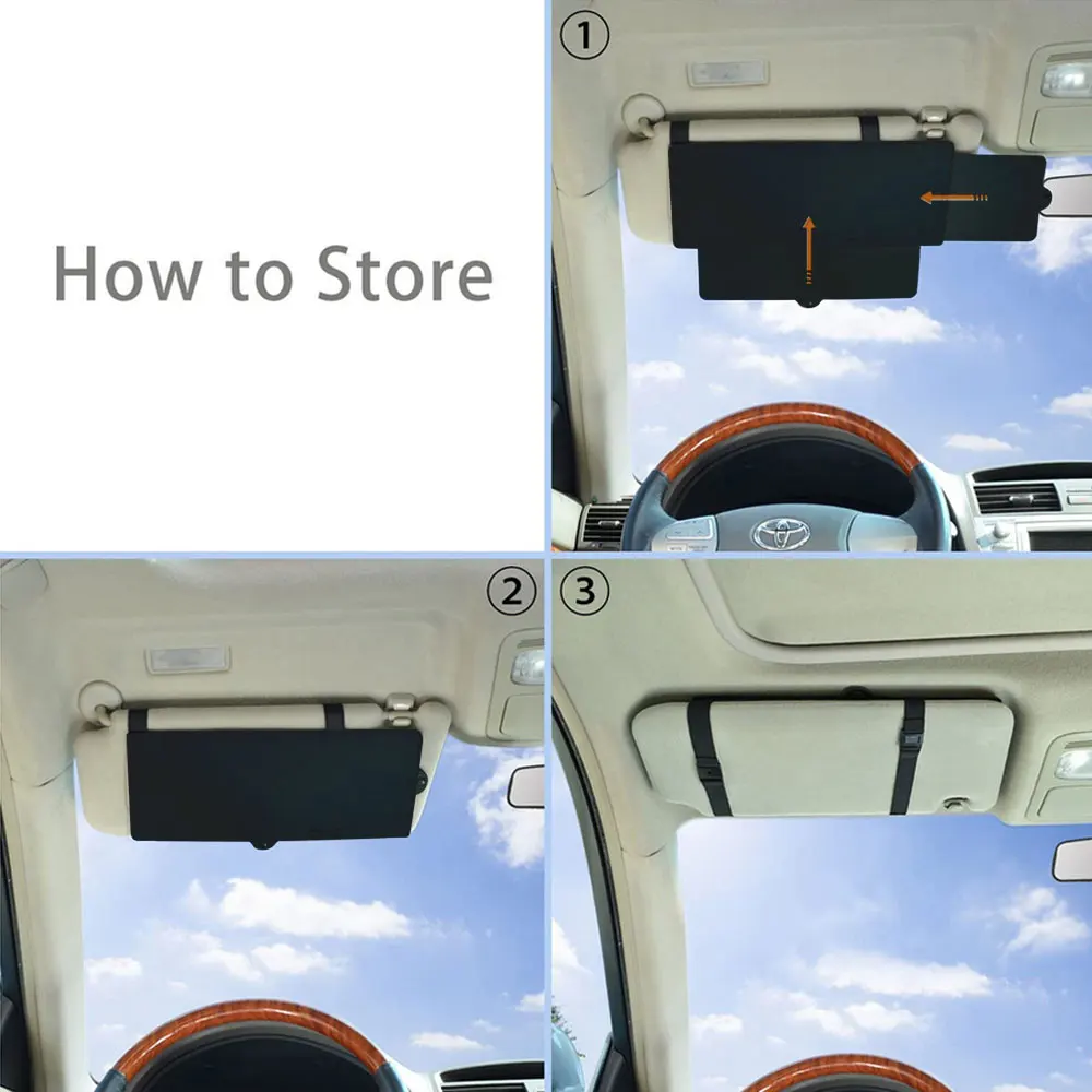 Car Sun Visor Extender Sunshade Extension Board Shield Blocker Front Side Window Shade Anti Glare Sun Visor Extender