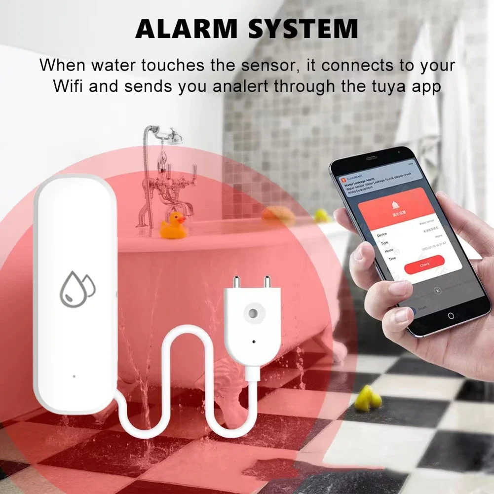 Tuya WiFi inteligente Zigbee Sensor de fugas de agua alarma Detector de nivel de agua Sensor de fugas de inundación sistema de seguridad de Control de aplicación Smart Life
