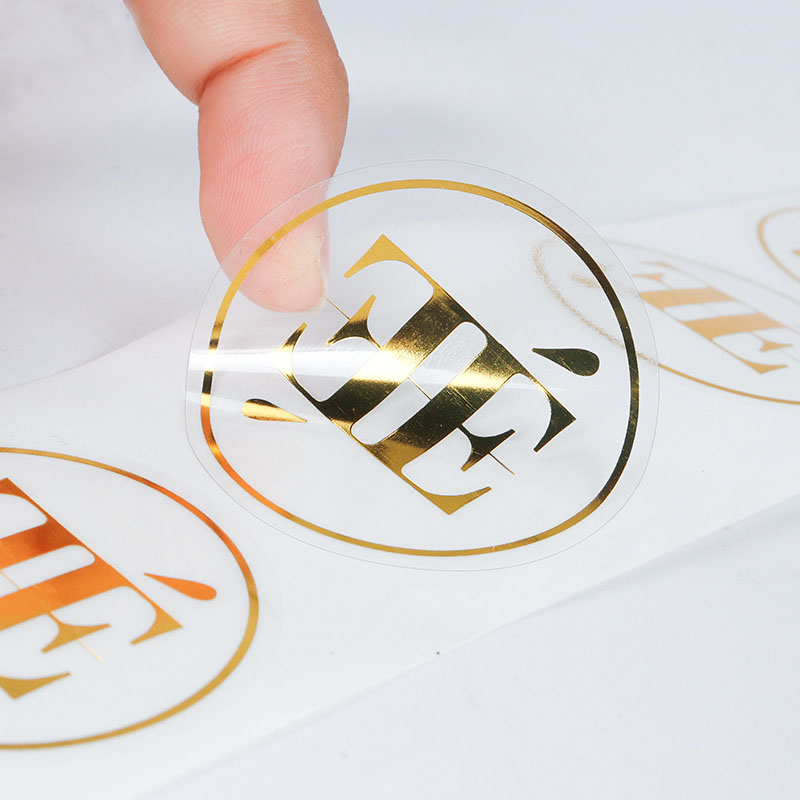 100 Cái/lốc Cá Tính Tùy Chỉnh Miếng Dán Logo Rõ Ràng Trong Suốt Ốp Viền Chỉ Vàng Bo Bạc Kinh Doanh Miếng Dán Logo Cưới Miếng Dán