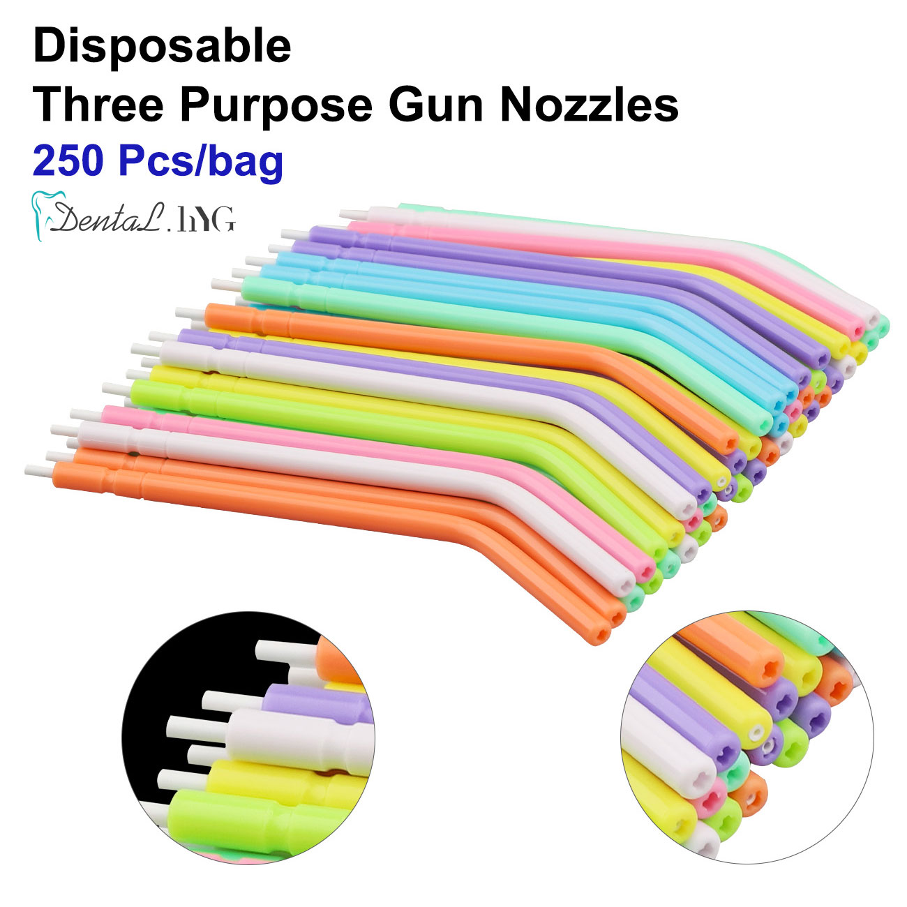 250 Stück Einwegdüsen Tipps für Dental Triple Air Wasserspritze 3-Wege-Spritze für Zahnarztstuhleinheit