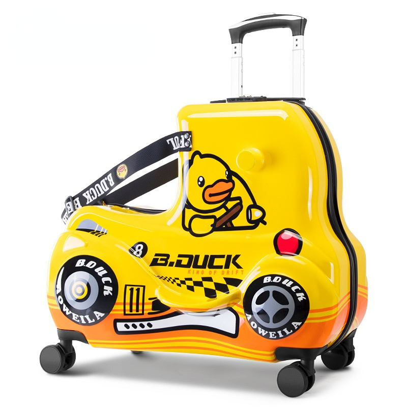 Sacos de viagem para crianças, Bagagem do tamanho médio, Mala de viagem com rodas, Little Yellow Duck Rolling Bagagem Case