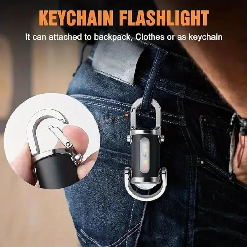 Mini LED Keychain Light Multifunctional Portable Pocket Work Light Keyring Inspection Lights Key Chain for Outdoor Activities