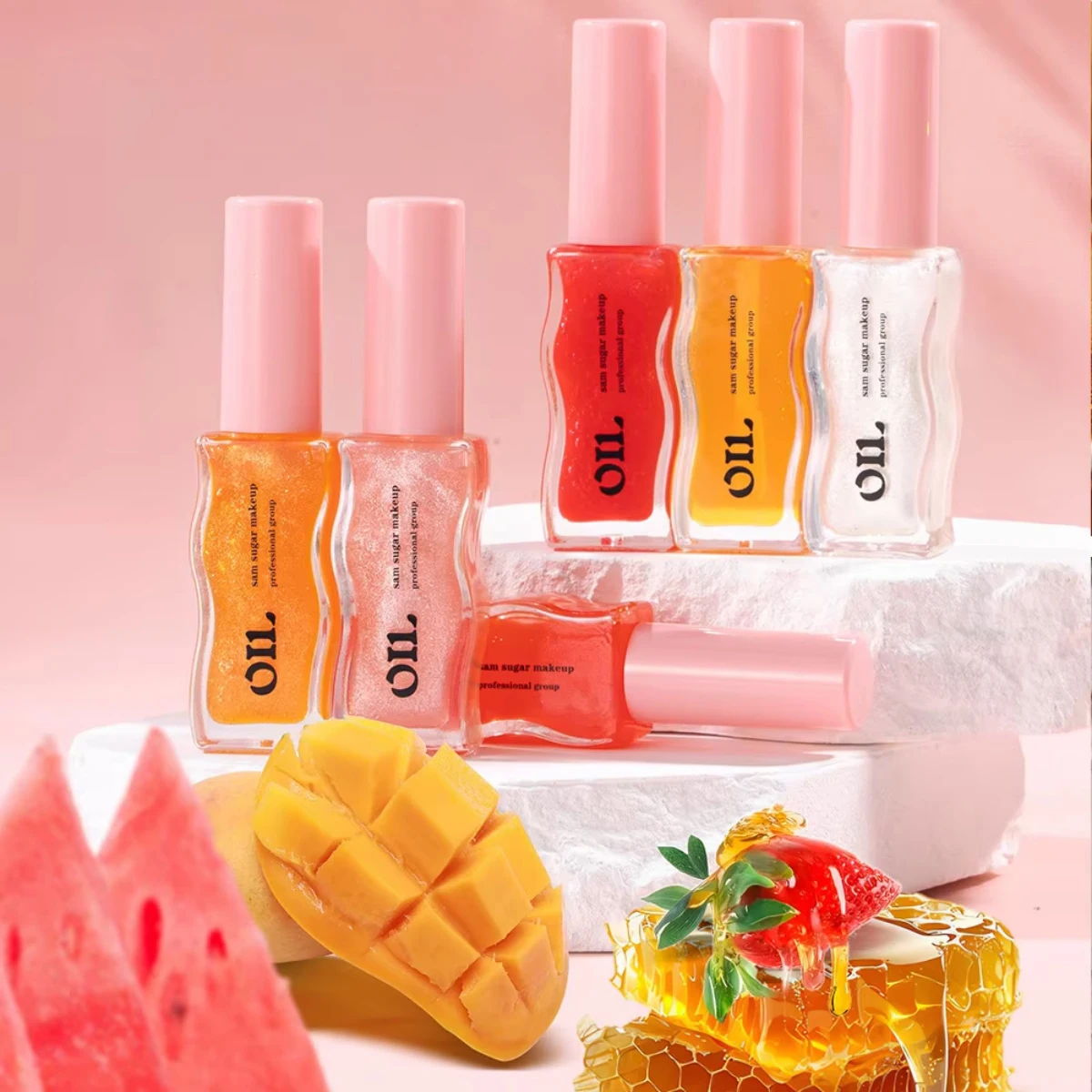 Bálsamo labial hidratante original, óleo labial gloss, cuidados com os lábios, benetitnt para lábios, esfoliante, rosa, presente de natal