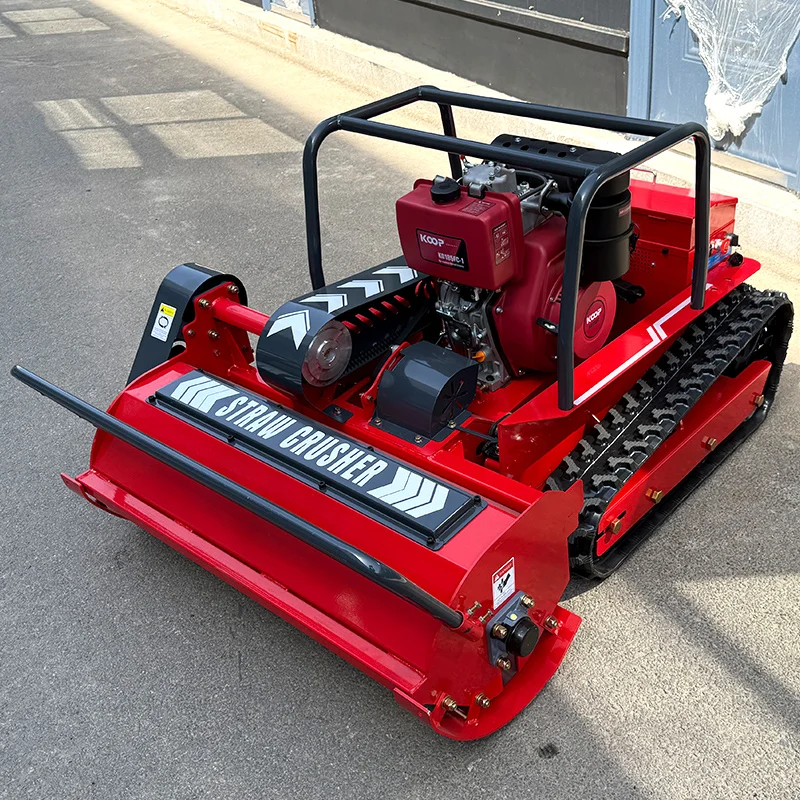 Aangepaste Hot Sale Crawler Robot Zelfrijdende Tuin Afstandsbediening Dorslegmaaier