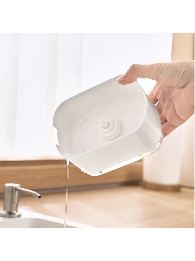 Dispensador de sabão caixa imprensa dispensador esfregando recipiente líquido cozinha banheiro automático detergente caixa espuma com suporte esponja