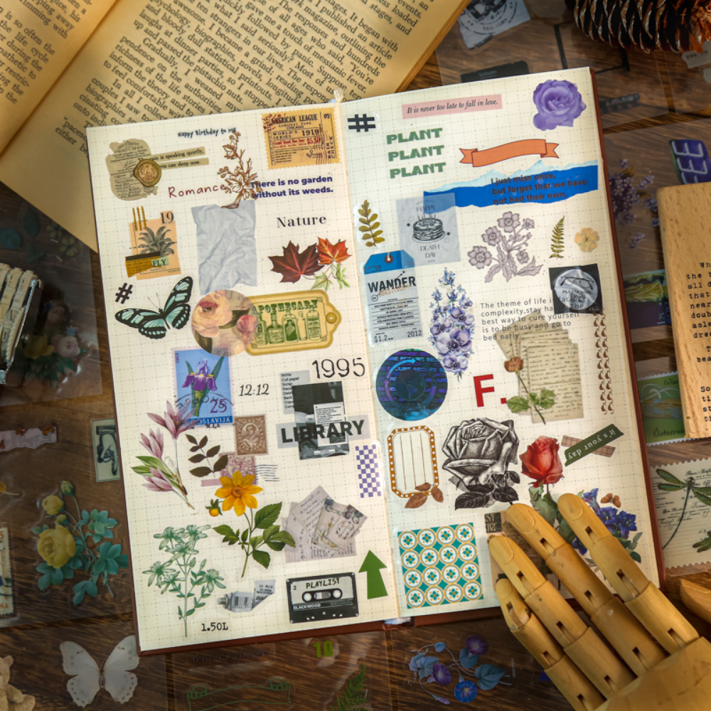 Mr.Paper Master 100 Stück/Box Haustier-Aufkleber-Set, Vintage-Gartenthema, DIY-Tagebuch, Material, Schreibwaren