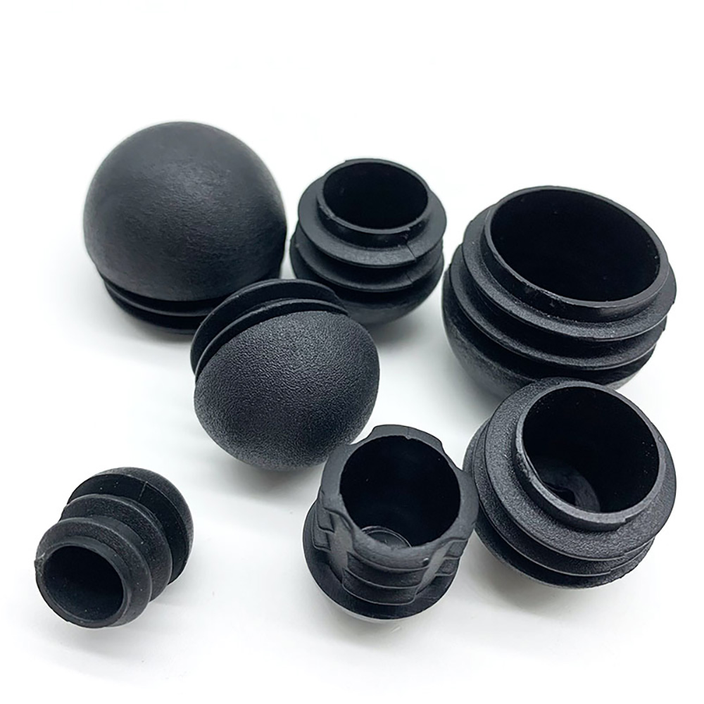 10 個家具鋼管ラウンドゴムインサートプラグ黒エンドキャップチューブ球面ヘッド椅子脚キャップチューブ穴プラグダストカバー