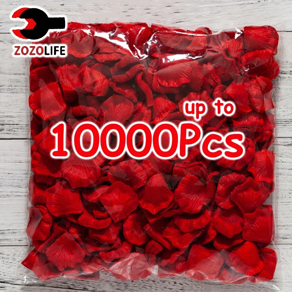 100-10000 Uds. Pétalos de rosa artificiales falsos coloridos rosas doradas rojas y blancas flores de pétalos decoración romántica para fiesta de boda y San Valentín