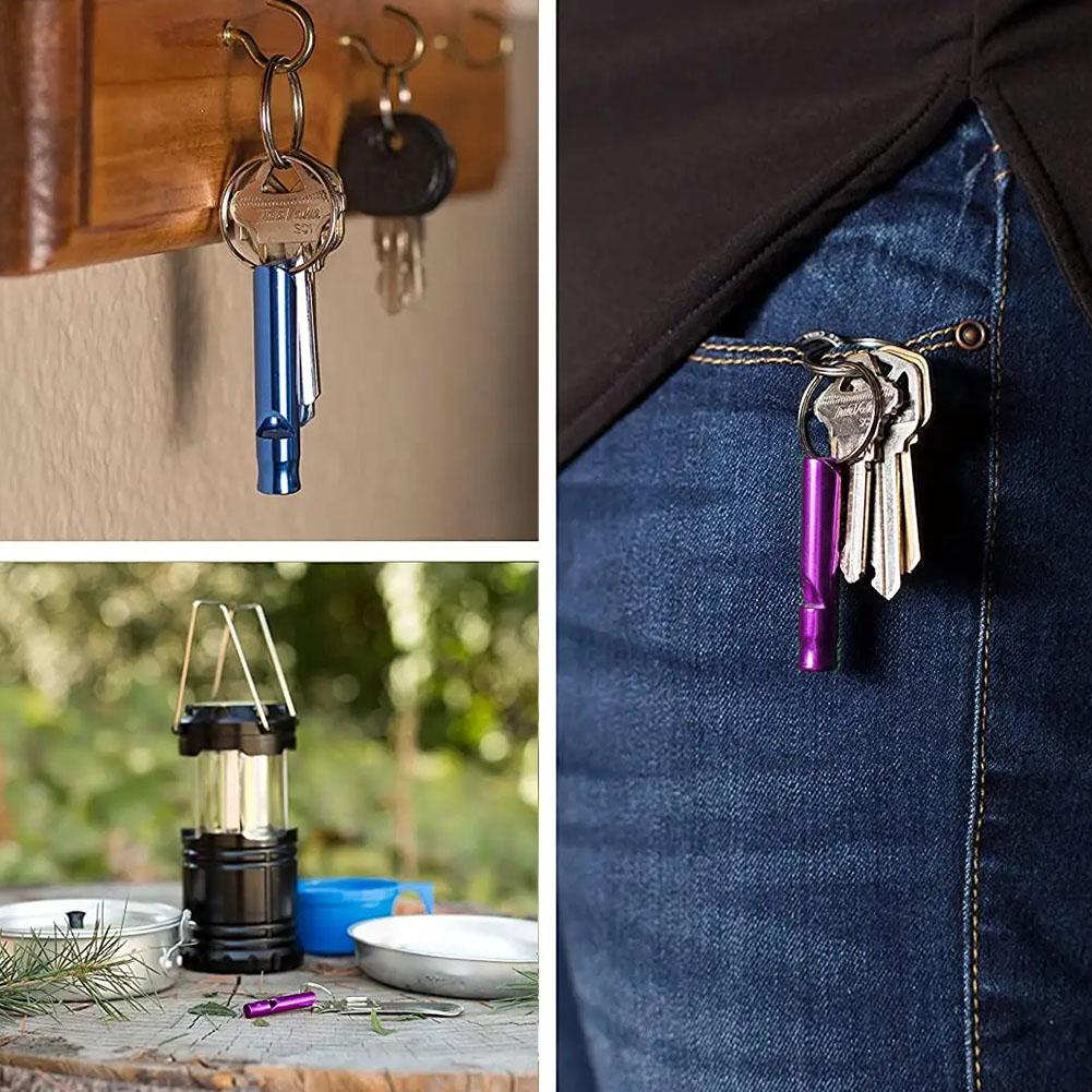Multifunction exterior emergência apito chave, anti perder, esportes, camping, caminhadas