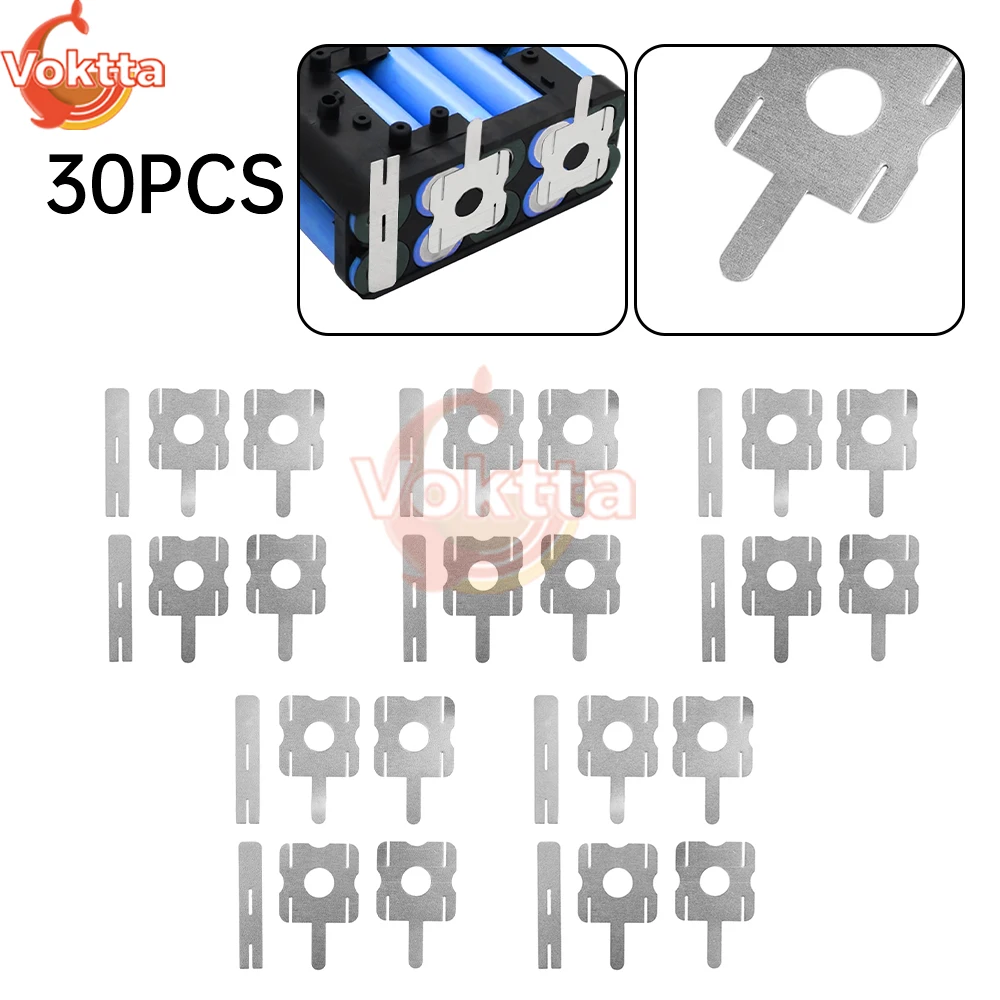30 Uds. Placa de níquel para soldadura por puntos, paquete de batería DIY, conector chapado, Kit de hoja de níquel para paquete de batería, soldadores por puntos, soldadura