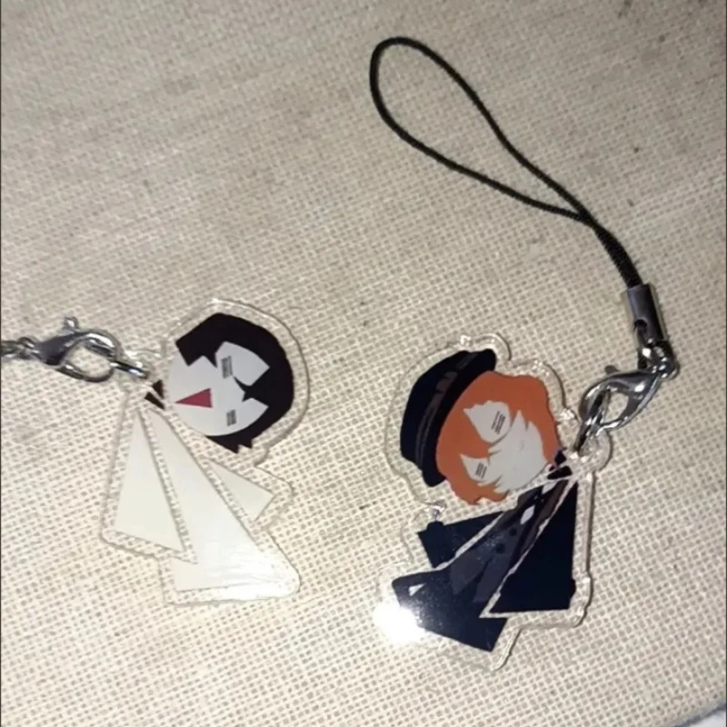 Bungo chiens errants chaîne de téléphone portable Dazai Osamu Nakahara Chuuya pendentif en acrylique sangles de téléphone portable Kawaii suspendu lanière mignonne