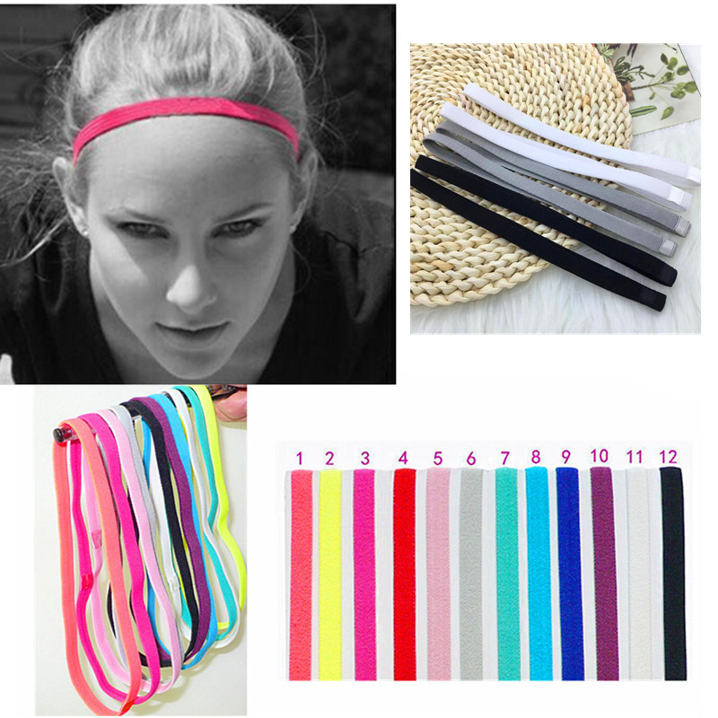 5 ชิ้นยืดหยุ่นเหงื่อ hairband โยคะวิ่งออกกําลังกายแถบคาดศีรษะบางกีฬาสุภาพสตรีผู้ชาย Hairband Anti - skid ตกแต่งผม