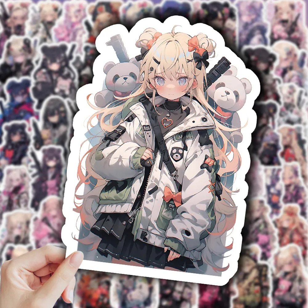 10/30/60 pçs kawaii anime soldado meninas adesivos bonito dos desenhos animados crianças decalques brinquedo caso de telefone mala portátil graffiti adesivo decoração