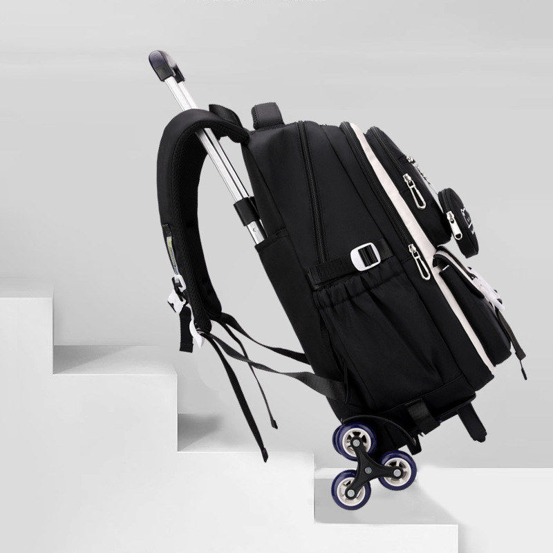 Crianças mochila escolar saco do trole com rodas estudantes mochila saco de livro rolando saco de escola para meninas crianças mochila de rodas