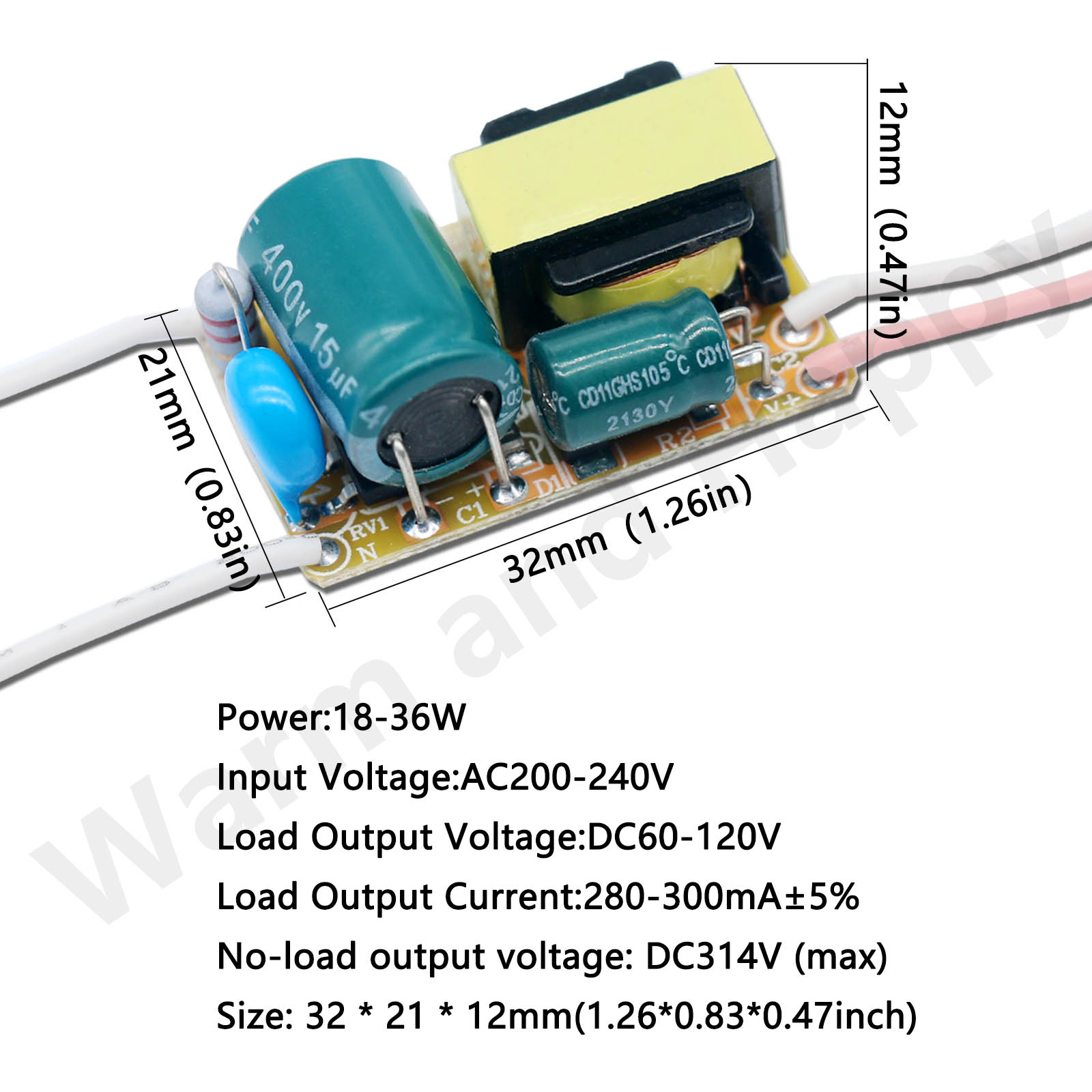 Driver LED 8W 18W 25W 36W 50W 300mA 250mA LED Trasformatore di corrente costante non isolato Convertitore da CA a CC Dispositivo unità di alimentazione