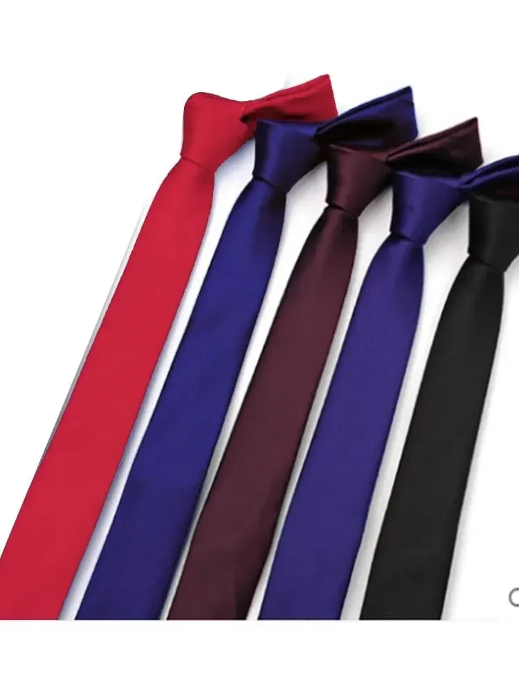 Corbata sencilla Formal para hombre y accesorios, cuello falso, negocios de boda, color sólido, material de poliéster Multicolor simple y2k