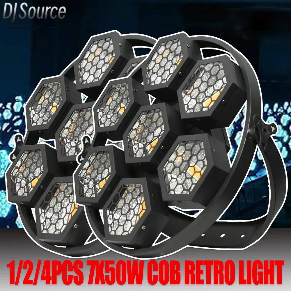 1/2/4 шт. светодиодный ретро-свет 7X50 Вт COB Blinder Light Strobe Horse Racing Effect сценические огни DMX512 для DJ Disco Club Wedding
