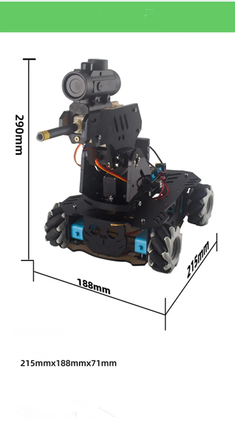 RC Tank Mechanical Wheel Robot Battle Chassis With Laser Head Gun Car for Arduino Robot DIY Kit Project Programmable Robot Kit