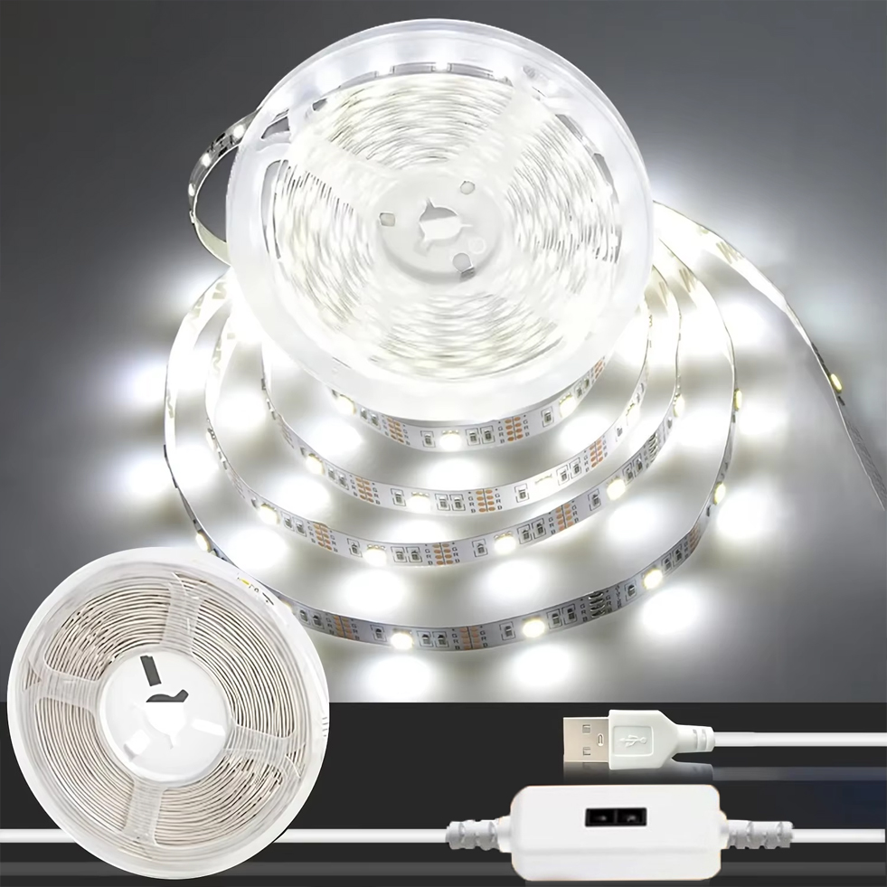 5 V USB-LED-Streifenlicht mit Handfeger-Sensor, EIN/AUS-Schalter, dimmbar, 2835, flexible Bandlampe für TV-Hintergrundbeleuchtung, Schrank, Raumdekoration