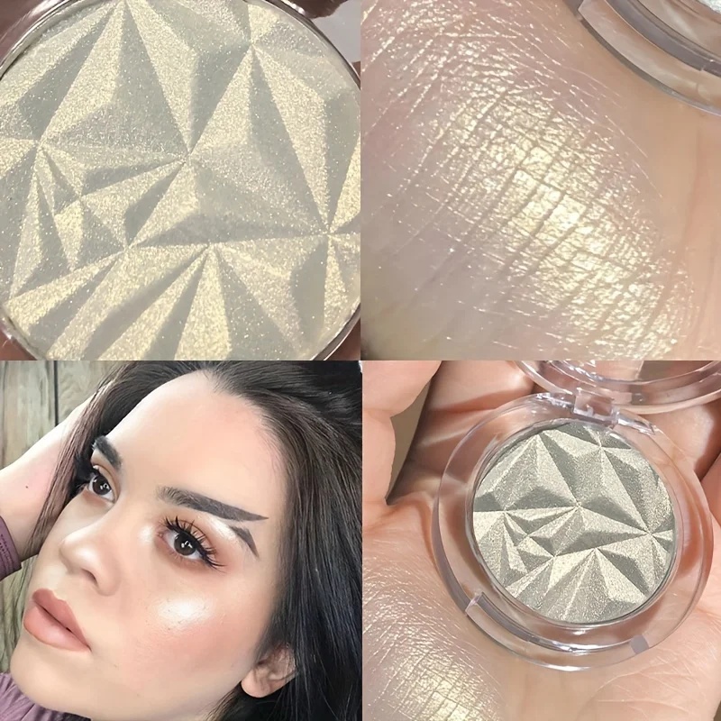 2 สี Diamond Highlighter Powder Palette Glitter Face Contour Brighten แต่งหน้า Shimmer Ultra-concentrated Illuminate เครื่องสําอางค์