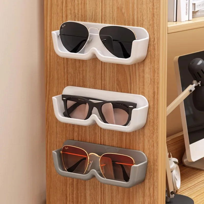 Glasses storage box wall-mounted punch-free decoration, space-saving wall-mounted sunglasses and glasses display stand