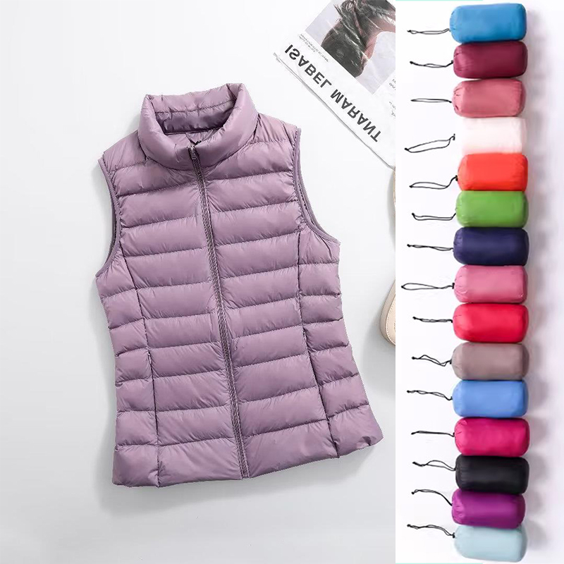 Manteau coupe-vent léger pour femme, gilet chaud, parka en duvet de canard blanc, 11 couleurs, glacé, printemps, nouveau, 2023