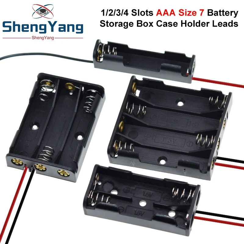 1 AAA Size 7 Pin Lưu Trữ Hộp Ốp Lưng Giá Đỡ Dẫn Với 1 2 3 4 Khe Cắm Hộp Đựng Túi DIY chuẩn Pin Sạc