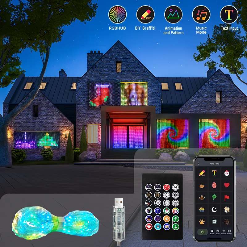 Display per foto a LED luci per tende natalizie luci per tende statiche e dinamiche adatte per la decorazione della finestra della camera da letto