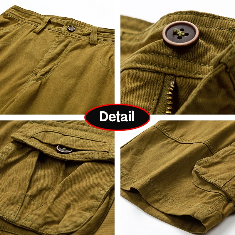 Nuevos hombres verano ocio al aire libre botones estilo Cargo pantalones cortos hombres sólido recto algodón cómodo diseño de moda pantalones cortos hombre