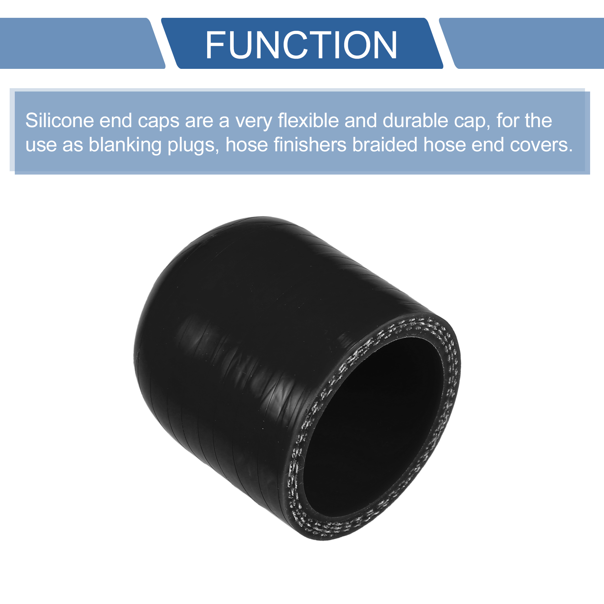 UXCELL 6 ミリメートル-40 ミリメートル ID 30 ミリメートル長さ車のシリコーンゴムホースエンドキャップシリコーン強化ブランキングキャップバイパスチューブ用黒