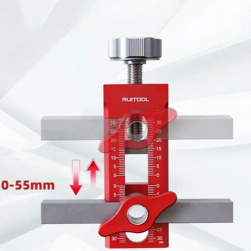 Wardrobe Cabinet Door Panel and Rebounder Punched Mounting Jig Woodworking 10mm Doweling Drilling Guide Locator Installing Clip