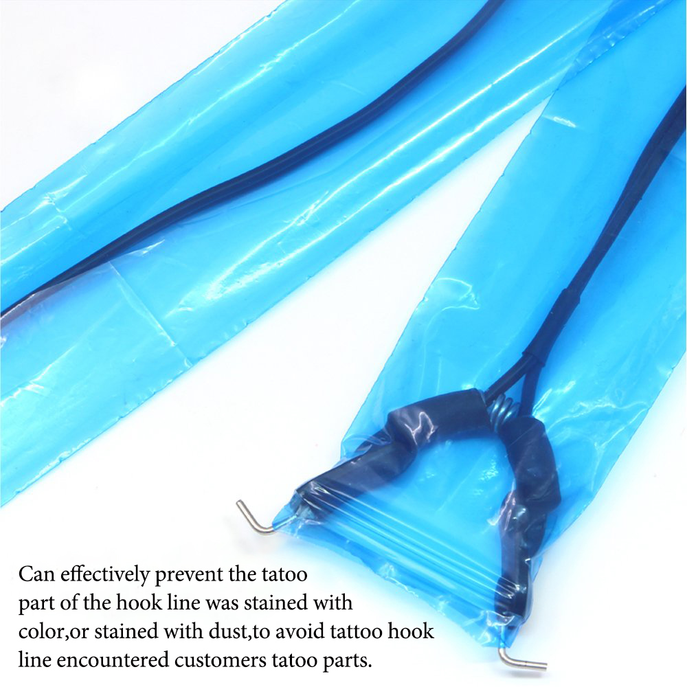 100 Uds. De fundas desechables para cables con Clip para tatuaje, suministro de bolsas, bolsas de protección para máquinas de tatuaje, accesorios para tatuajes, plástico médico