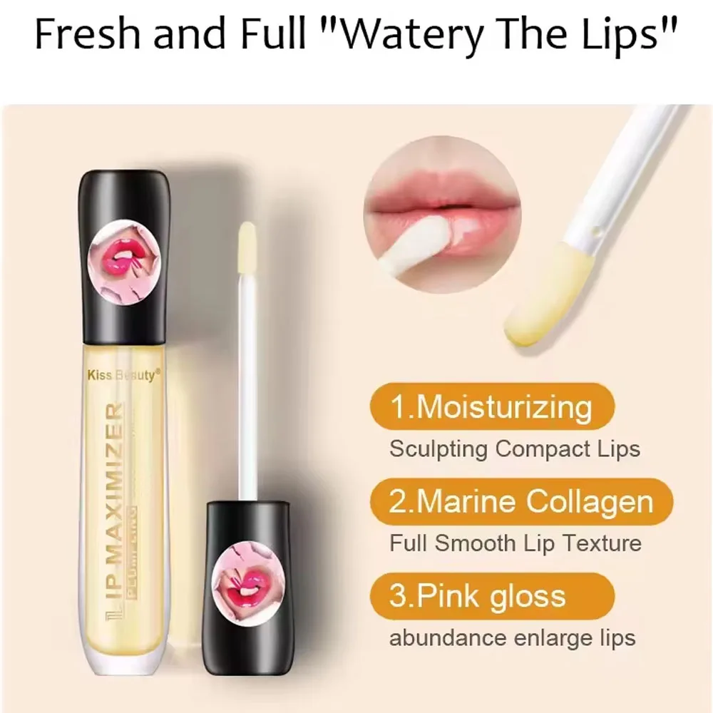 Soro labial volumizador rápido, óleo labial sexy, brilho, aumenta a elasticidade labial, reduz linhas finas, ilumina, hidratante, cuidados com os lábios