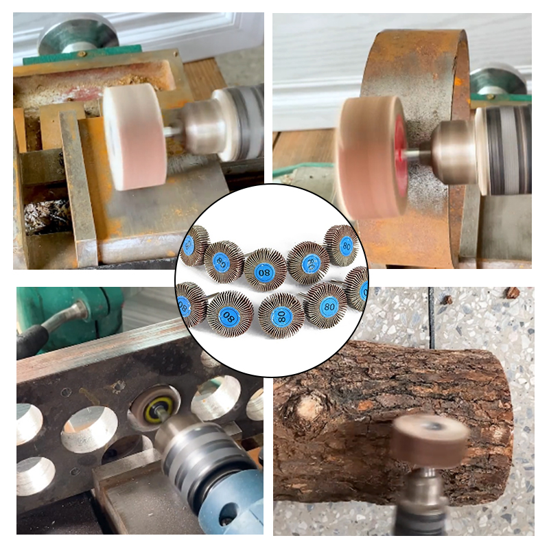 XCAN-Discos de lijado de grano 80, disco de rueda de aleta de papel de lija, vástago de 3,0mm, rueda de pulido para herramientas rotativas Dremel