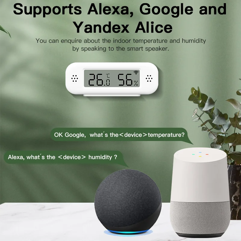 Tuya Zigbee Mini Temperatuur-vochtigheidssensor voor Smart Home Thermometer Hygrometer APP Remote Work met Google Home Yandex Alexa