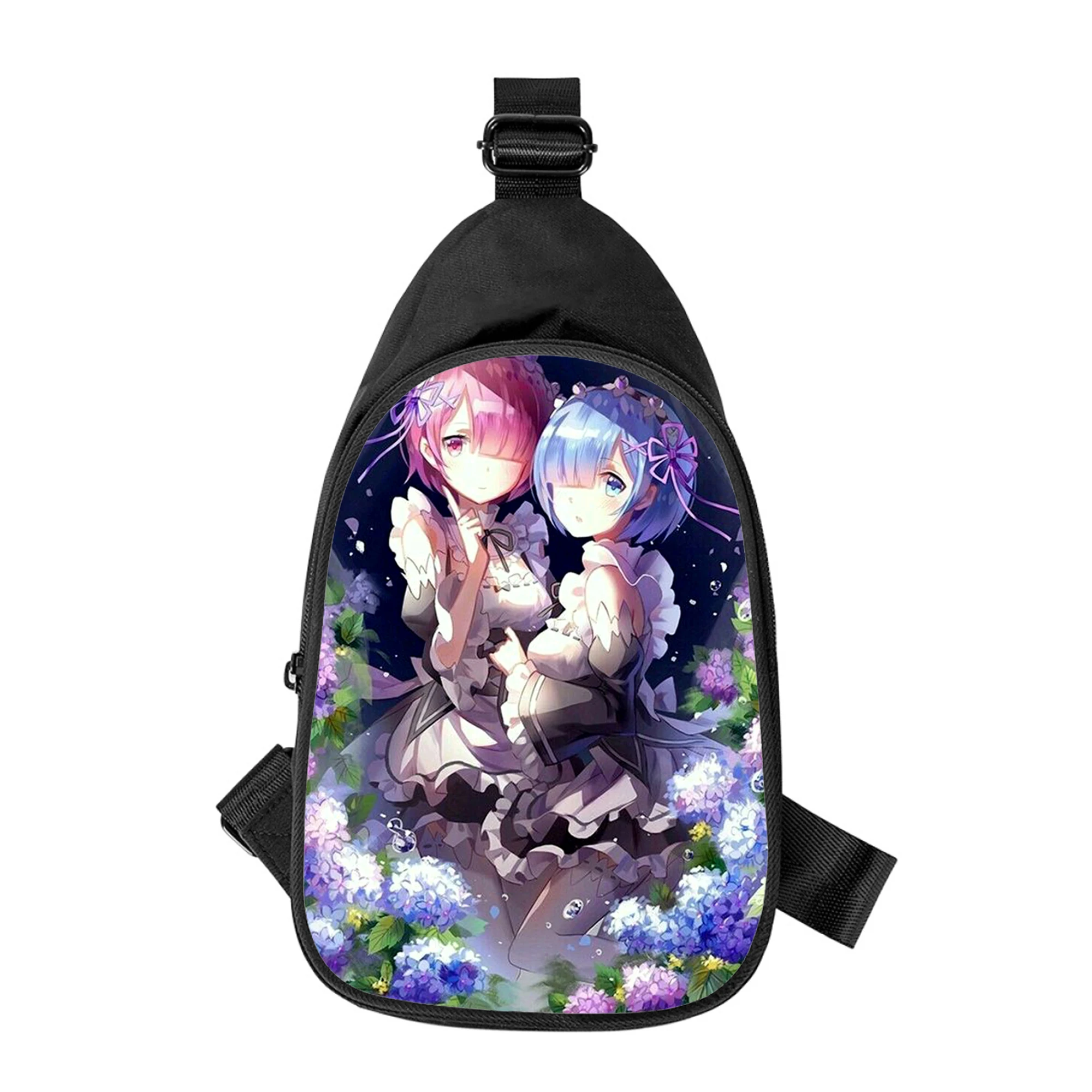 Мужская нагрудная сумка через плечо Re zero Rem с аниме-принтом