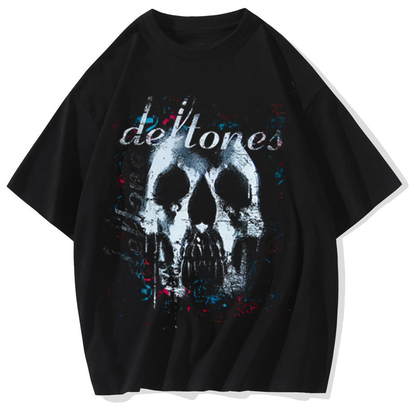 Mężczyźni Gothic Letter Dog Printed T-Shirt Hip Hop Streetwear Punk Summer Vintage Washed Oversized T Shirts Tops odzież męska