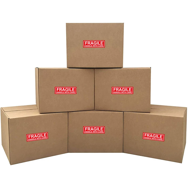 500PCS Fragile Stickers The Goods Please Handle With Care Warning Labels Packaging Box Mail Shipping Sticker For Courier Boxes