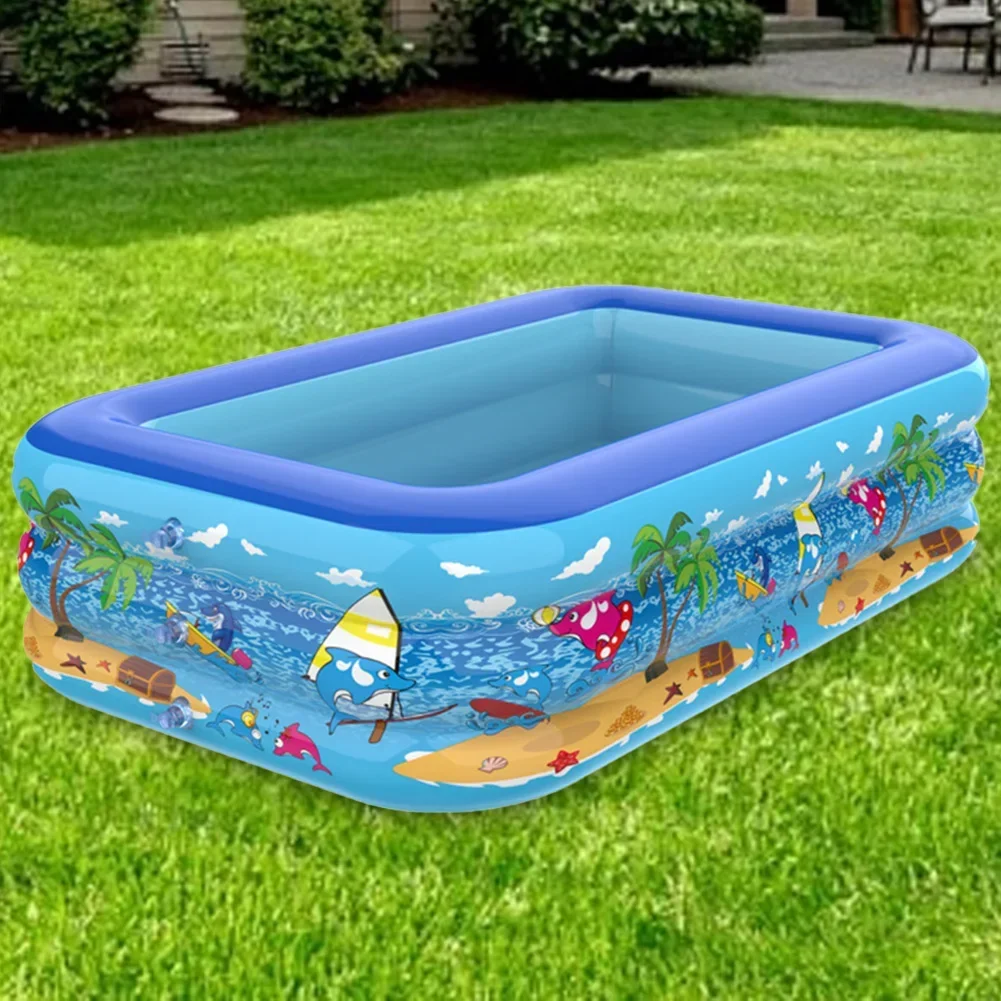 Piscina inflable de 110-180CM para interiores y exteriores, piscina de PVC, piscina gruesa de dibujos animados para niños pequeños