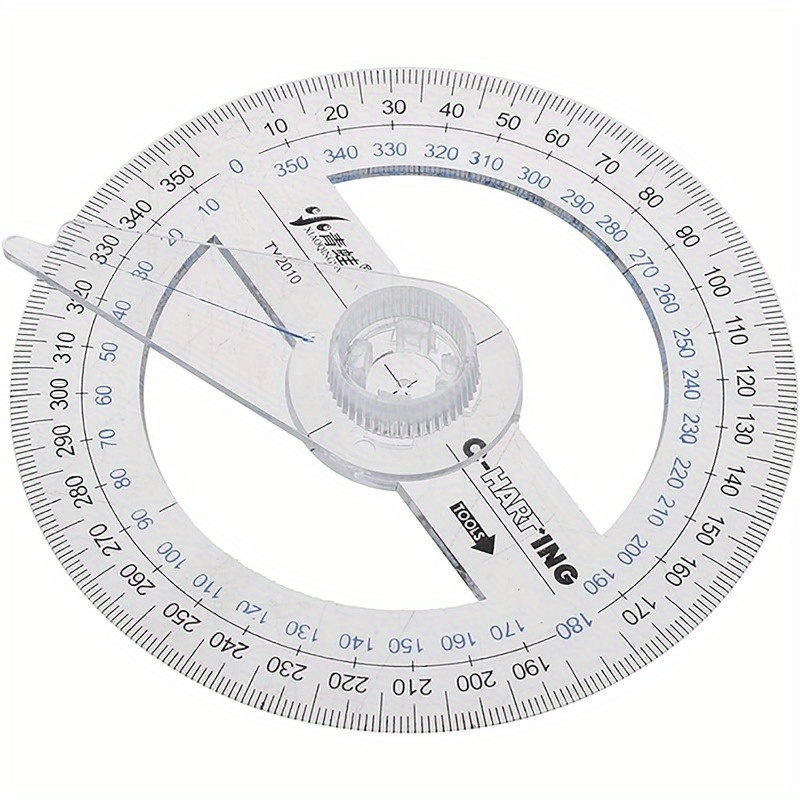2pcs 360° Protactors Plastic Math Clear Ruler Drafting Tools Circle Winkelmesser