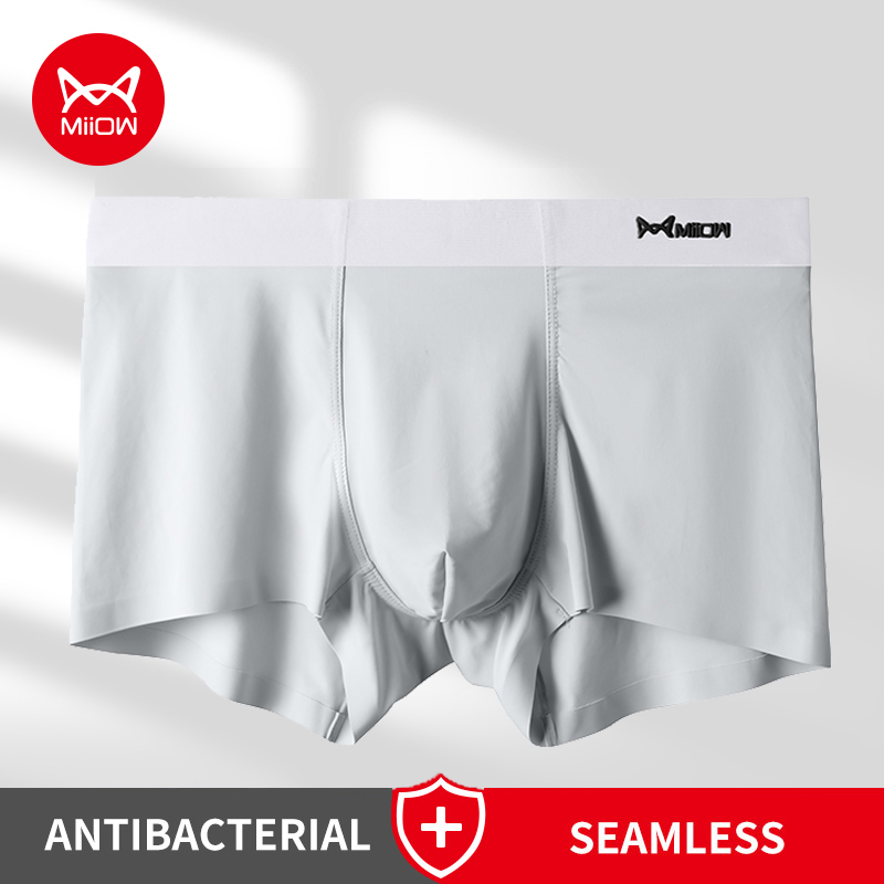 Miiow Herren Höschen nahtlose Eis Gefühl Mann Unterwäsche Boxer kurze Graphen anti bakterielle atmungsaktive Unterhose Mann Boxer Slips