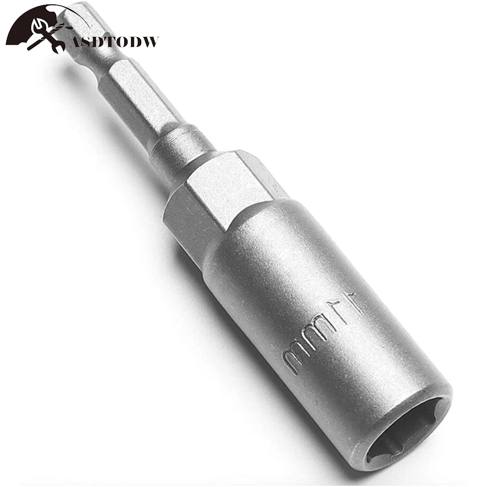 5/10/15 Stücke 80mm Länge Vertiefen Power Mutter Fahrer Bohrer Set 5,5-19 MM Schlagschrauber Adapter für Elektrowerkzeuge 6,35 MM Sechskantschaft