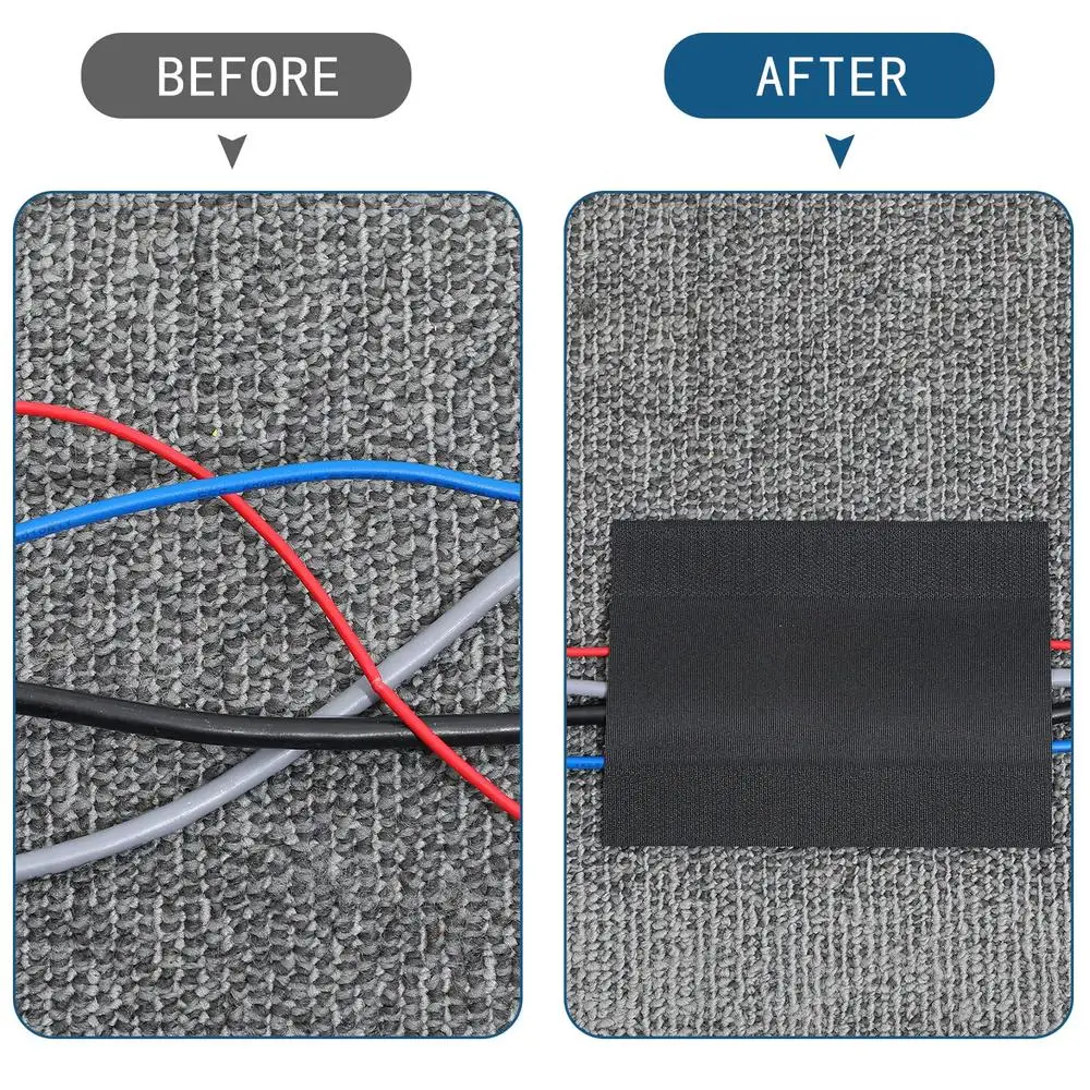 Floor Cable Cover Protector Organizer Management Commercial Office Carpet Black 147.64ft Reusable Clean Grips Loop Easy Cut Tidy