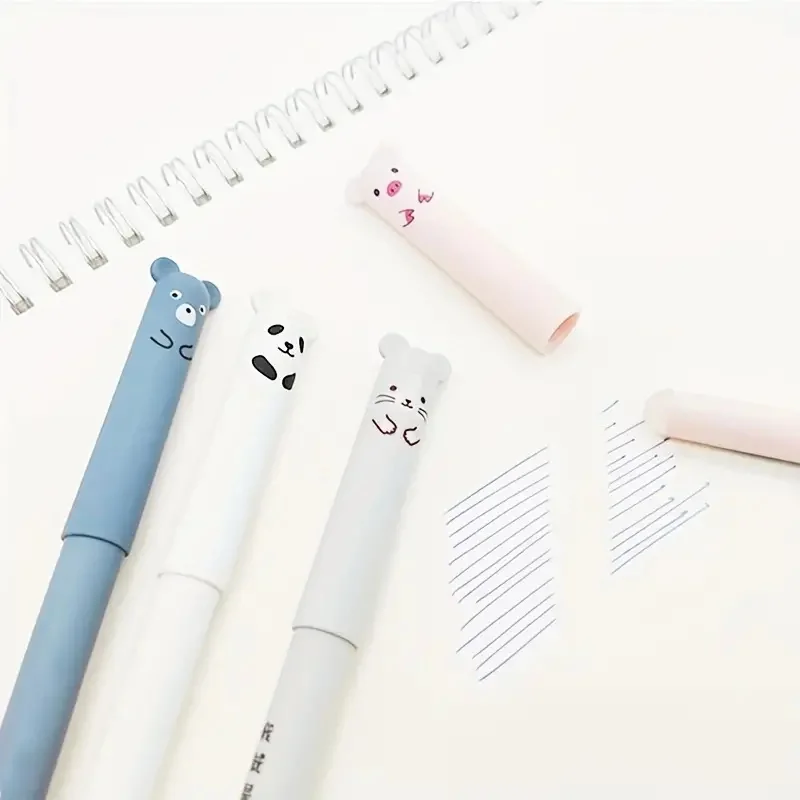 26 ชิ้น/เซ็ตสัตว์ PANDA Erasable GEL ปากกาชุด 0.5 มม.ปากกา Erasable เติมแท่งล้างทําความสะอาดได้ Handle โรงเรียนอุปกรณ์สํานักงานเครื่องเขียน